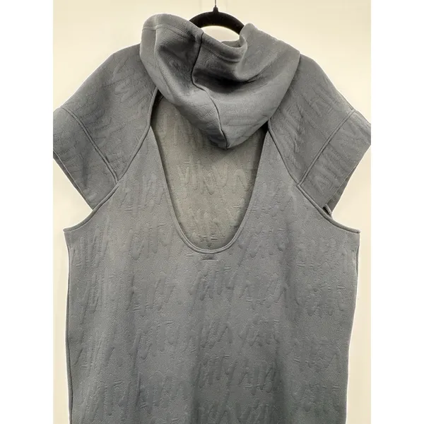 Yitty Backless Hoddie Dress Black Cap Sleeve Athleisure Lounge Open Back Tunic L - Image 4