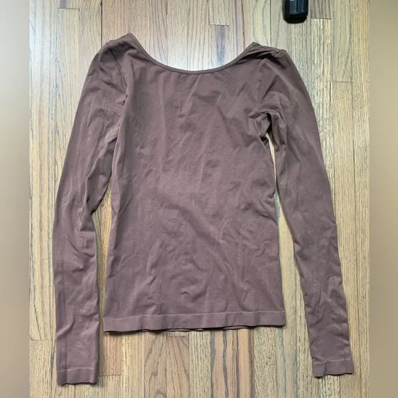 Intimately fp free people medium/large brown long sleeve open back - Image 2