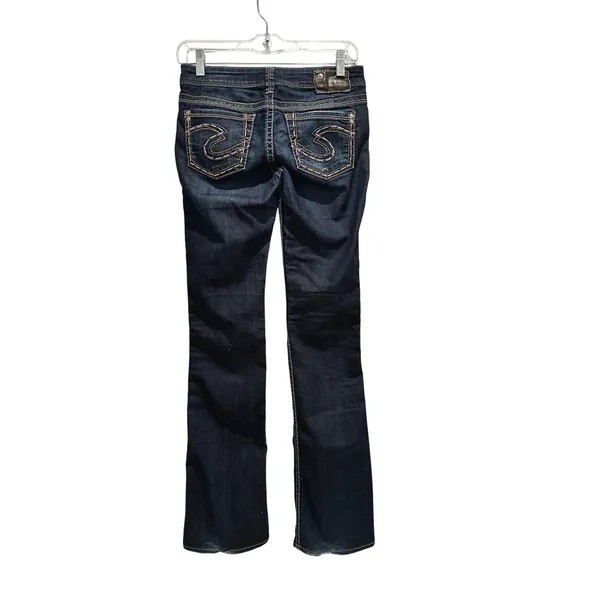 Silver Jeans Co Frances 18" Slim Bootcut Dark Wash Denim Jeans 25 Western Grunge - Image 3