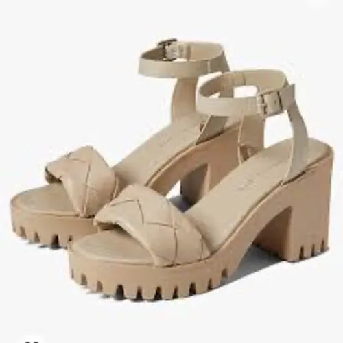 Madden girl lug sole Woven Leather sandals tan women's size 9 punk trendy‎ - Image 9