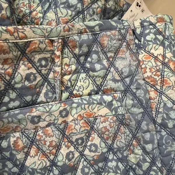 Free people Mini Quilted Blue Floral Skirt(Size 10) - Image 8