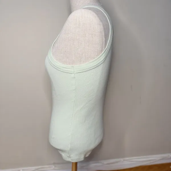 Reformation Tasha Tank Green S EUC Rib Knit Spring Summer Old Money Clean Girl - Image 3