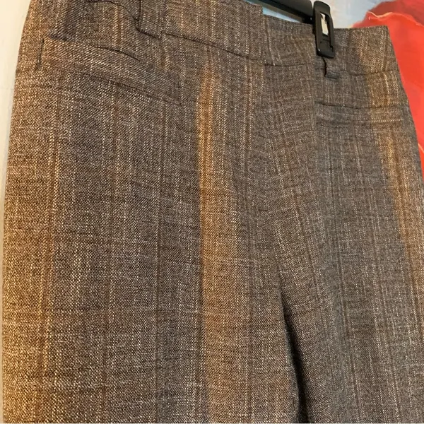 Carlisle Wool Blend Pants Women Size 6 Brown Straight Leg Trouser Tweed Lined - Image 2