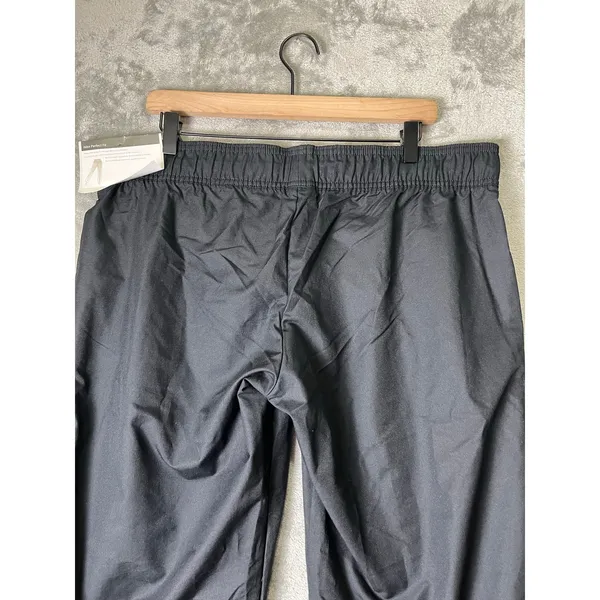 Vintage Nike Track Pants Black Blue Swoosh Y2K Windbreaker Athletic XL New - Image 4