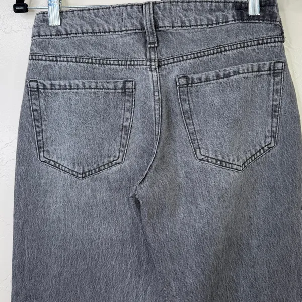 Hollister Washed Grey Faded Low-Rise Baggy Wide Leg Cotton Denim Jeans 2/26 - Image 5