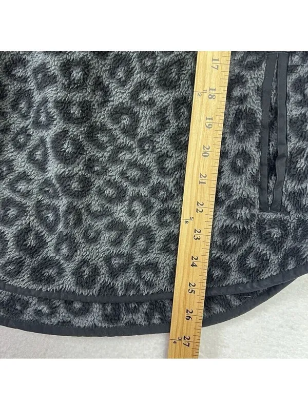 Abercrombie & Fitch Snap-Up Fleece Leopard Print Pullover Asymmetrical Sz Medium - Image 11
