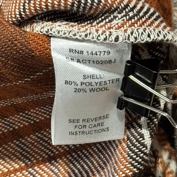 NWT ACOA Shacket Wool Flannel Oversize Y2K Boyfriend Western Button Plaid Small - Image 4
