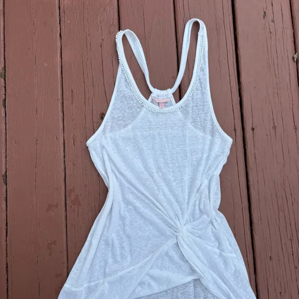 Victoria’s Secret white beach cover up tank S - Image 2