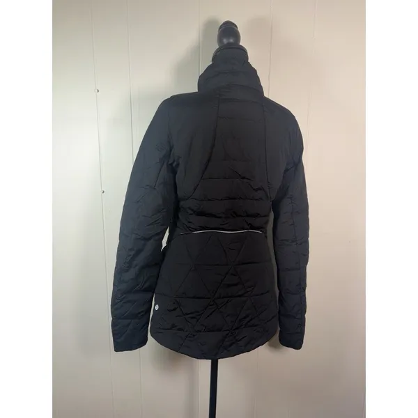 Lululemon Fluffed Up Jacket Women's 6 Black Zip Up Goose Down Reflective Running - Image 6