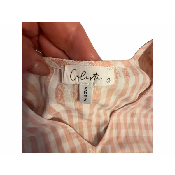 Calista Pink and White Gingham Dress - Size M - Image 3