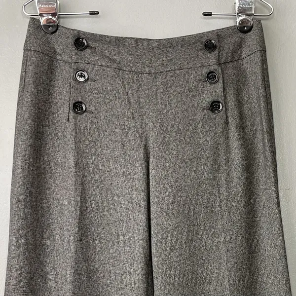 Express Design Studio Trousers Size 4 Twee Wide Leg Wool Pants Y2K 90s Academia - Image 4