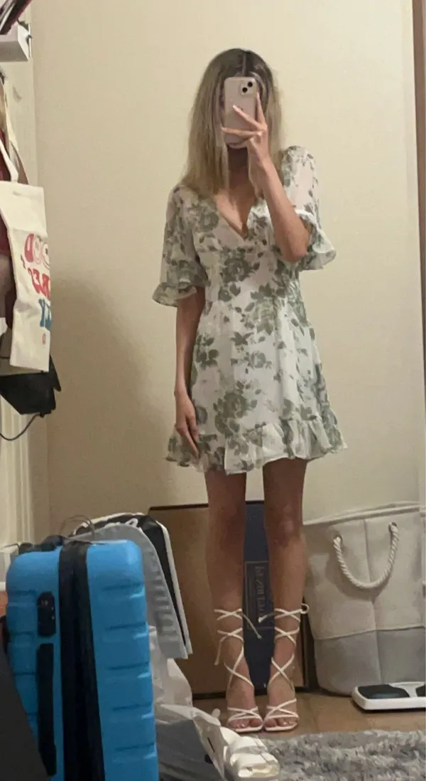Green floral dress - Image 2