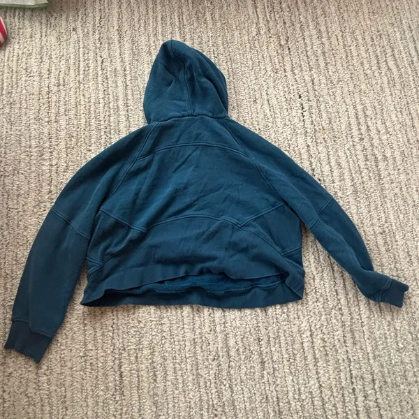 Lululemon size 4 Scuba Oversized Half-Zip Hoodie in blue/green - Image 6