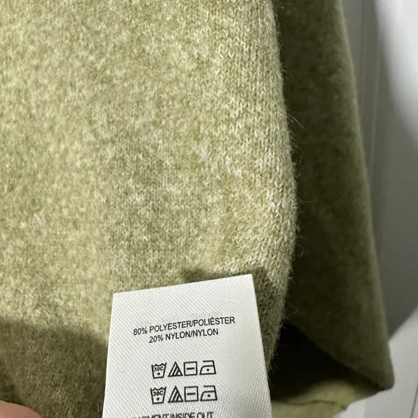 Lucky Brand V-Neck Sweater Women Size L Olive Green‎ Heathered Knit Super Soft - Image 5