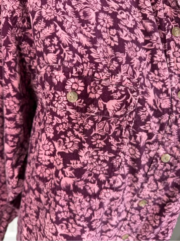 In Good Company Sz L Floral Corduroy Button Down Shirt Cotton NWOT 100% cotton - Image 4