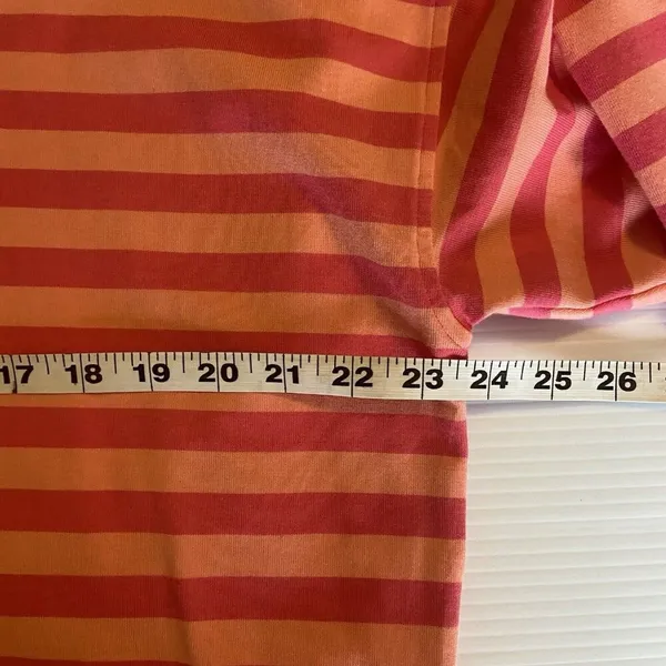 Vineyard Vines 3/4 Sleeve Shirt Pink Orange Stripes Resortwear Women’s M Preppy‎ - Image 9