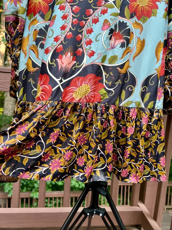NWOT Farm Rio Floral Swans V-Neck Long Sleeves Mini Dress Size XS - Image 8