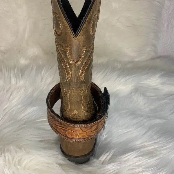 Handmade Removable Women’s Boot Band/Cuffs Brown - Image 2