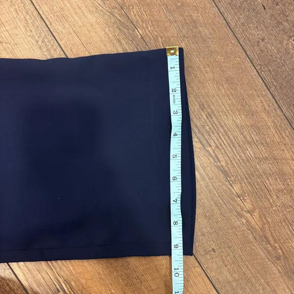 Quince Navy Blue Stretch Crepe Pleated Wide Leg Flowy Smart Casual Trousers Sz 4 - Image 10