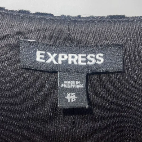 Express Womens Jacquard Velvet Leopard Sparkly Long‎ Sleeve Bodysuit Black XS - Image 4