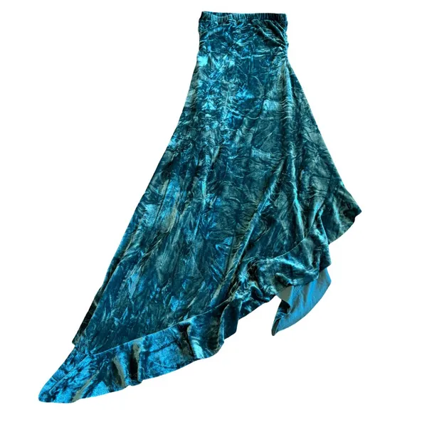 Silence + Noise Luna Velvet Midi Dress High Slit Strapless Flowy Size XS NWT - Image 8