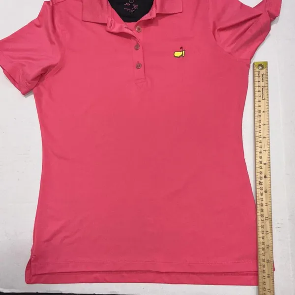 Magnolia Lane Tech Masters‎ Solid Pink Preppy Designer Athletic Polo Golf Shirt - Image 8