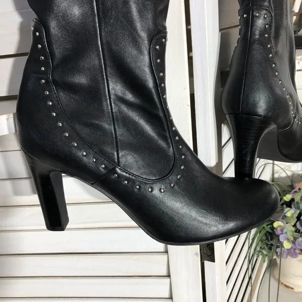 Franco Sarto Artise Over The Knee Boots Black Leather 9.5 - Image 3