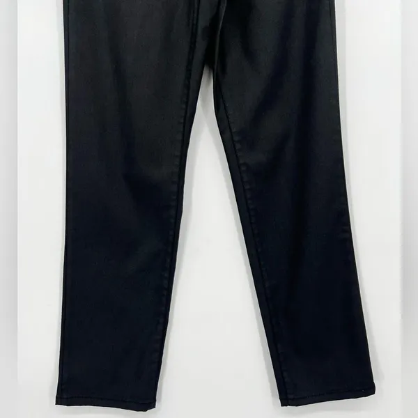 🆕 NWT Banana Republic High Rise Straight Leg Ankle Jeans Wax Coated Black Sz 26 - Image 10