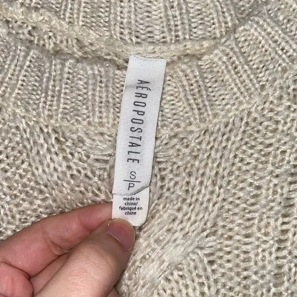 5/$30 🎈 Aeropostale‎ small cream Crewneck sweater - Image 5