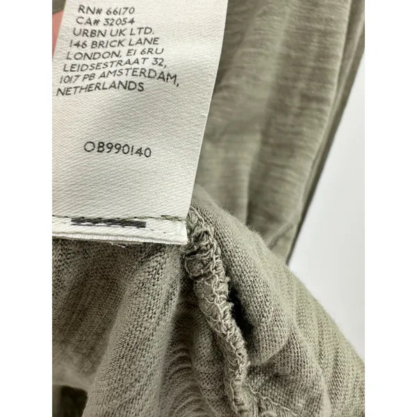 We The Free Arden Extra Long Cotton Top Washed Army‎ Green Long Sleeve Women XS - Image 9