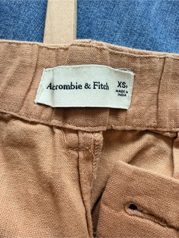 Abercrombie & Fitch Sloane Linen Blend Tan Trousers XS - Image 6