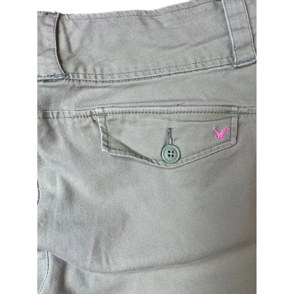 American Eagle Womens 12 Kiwi Green Stretch‎ Capri Pants Cropped Y2K - Image 10