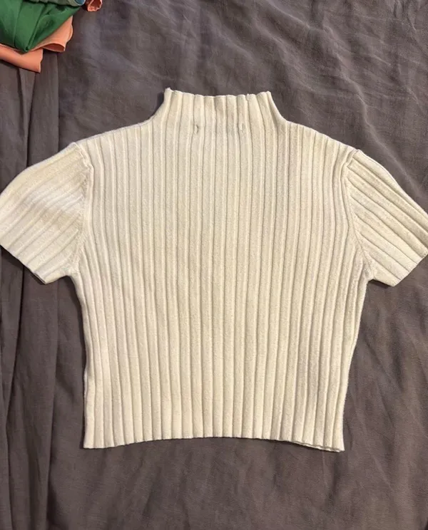 White Turtleneck Top Size M - Image 2