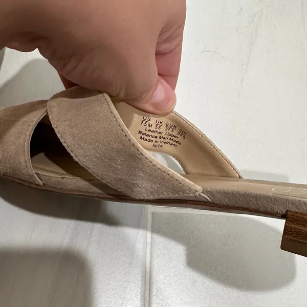 Franco Sarto Beige Suede Loafers - Image 5