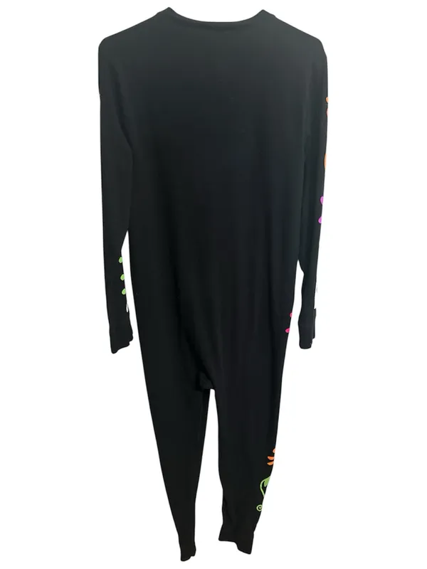 Old Navy Long Sleeve Skeleton Onesie Neon/White/Black - Image 3