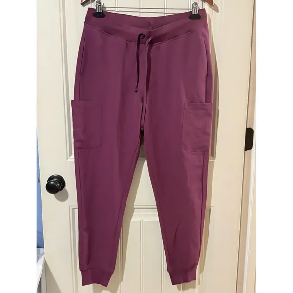Mandala Maroon Cargo Scrubs Pants Pink Size M - Image 2