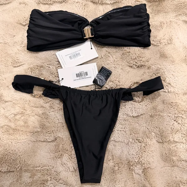 Outcast Clothing Denver Bikini Set Black Gold O Ring Hardware Swim - Image 4