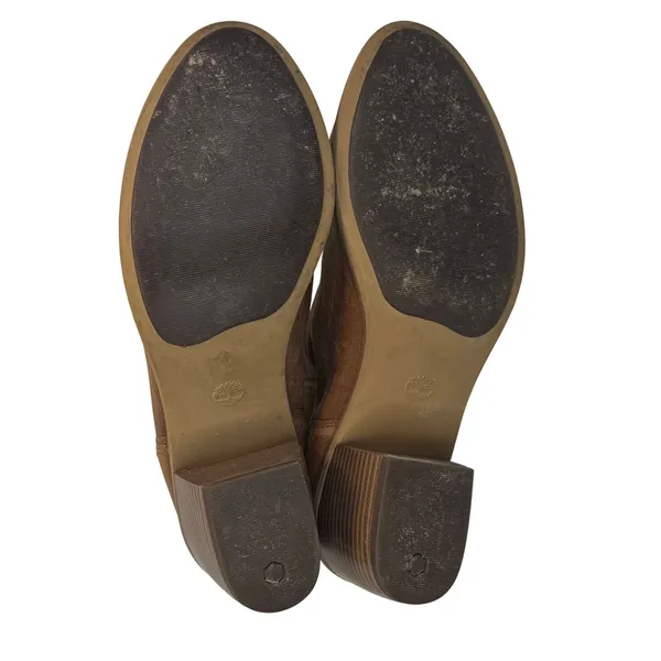 Timberland Leather Chelsea Boots Women's 11 Brown Block‎ Heel ReBOTL Defender - Image 7