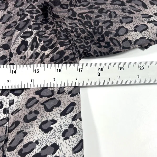 Anthropologie Joujou Gray Leopard Trench Short Double Breasted Jacket Large‎ EUC - Image 13