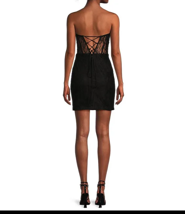 Dillard's Black strapless homecoming dress - Image 2