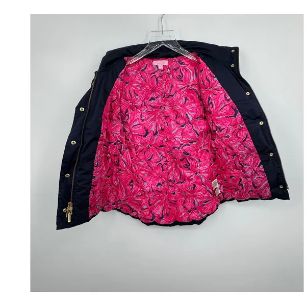 Lilly Pulitzer Isabelle puffer vest down filled XS zip front quilted navy blue - Image 7