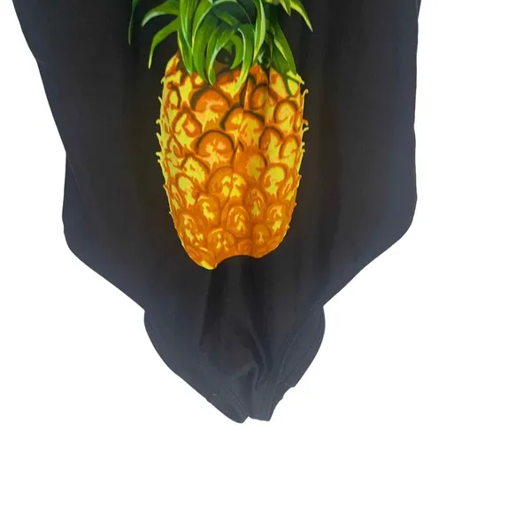 California Sunshine‎ Women's Size Medium Pineapple Print Black Swimsuit - Image 4