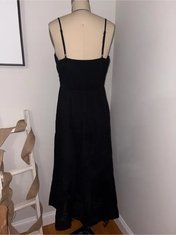 Urban Outfitters Black Cotton Maxi Dress Size Large - Image 8