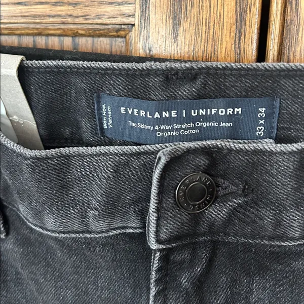 NWT Everlane Black The Skinny 4-Way Stretch‎ Organic cotton Jean 33 x 34 men’s - Image 4