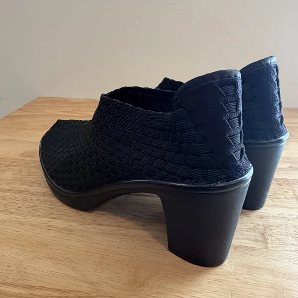 Steven‎ By Steve Madden Woven Heel Womens Eliza Size 8 Black Y2K Block Heel - Image 5