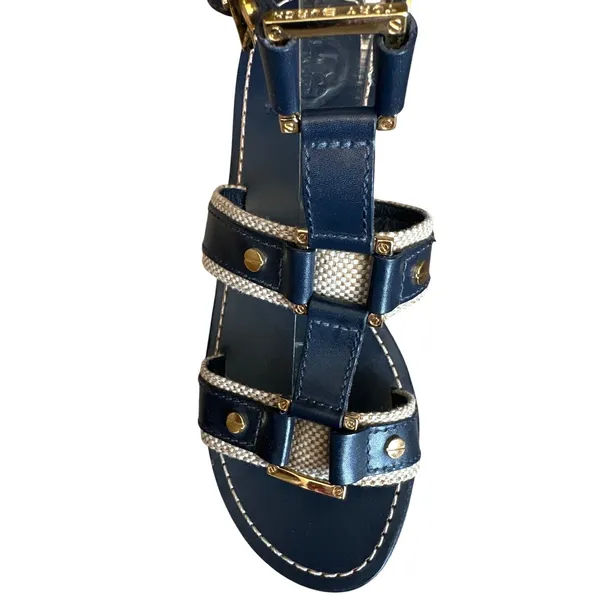 Tory Burch Navy Platform‎ Wedge Sandals 7 - Image 8