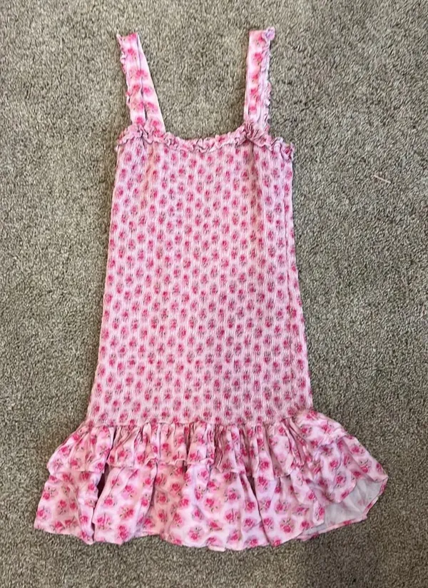 Love Shack Fancy Dress Mini Floral Pink - Image 5