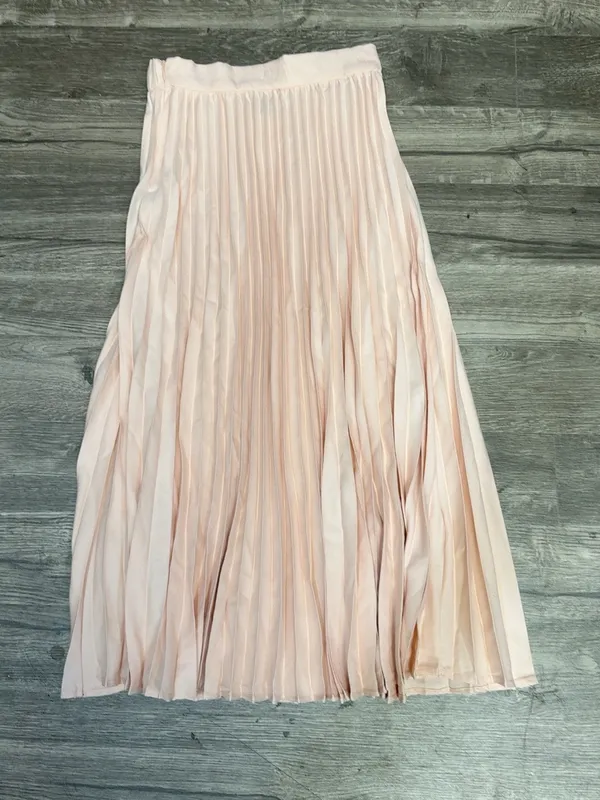 SHEIN Blush Pink Pleated Midi Skirt High Waist Size S - Image 2
