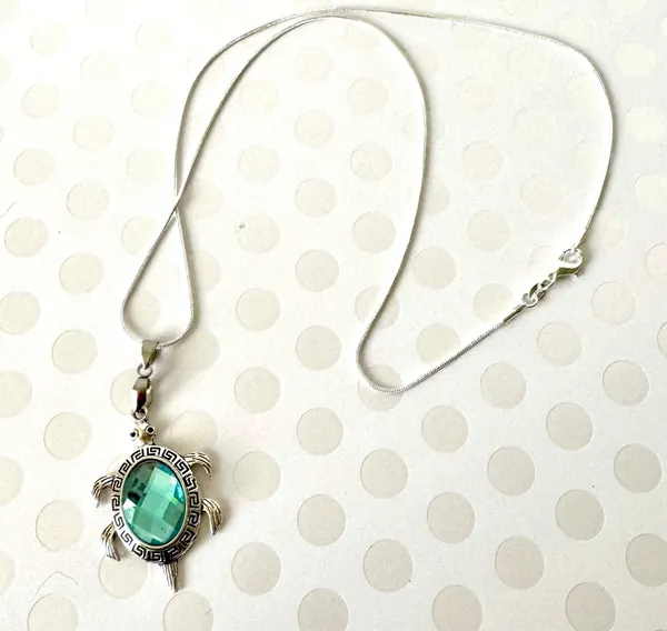 Turquoise Turtle Necklace 🐢 Blue - Image 4