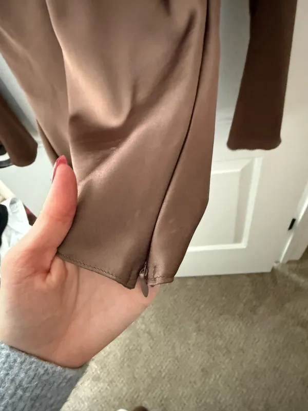ZARA Brown Silk Top - Image 3